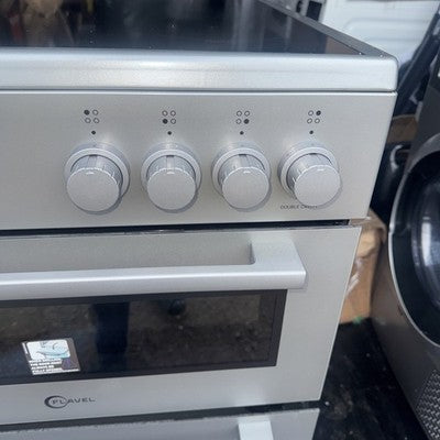 New Graded FLAVEL MF60CTS 60 cm Electric Ceramic Cooker - Silver RRP £379 K84