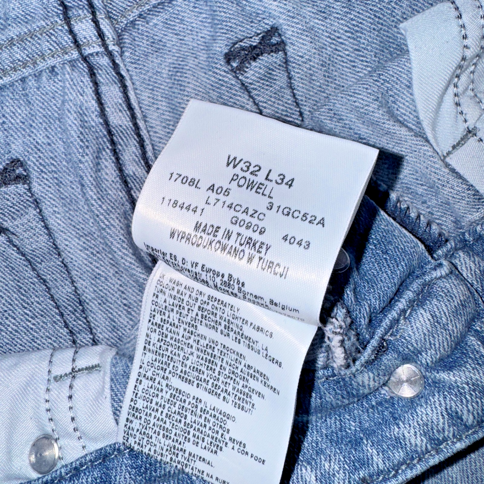 Vintage Lee Powell H.D. Jeans Men’s Blue 32x34 Black Label GRADE A